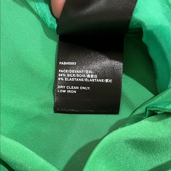 Lafayette 148 New York Green Wide Leg Silk Stretch Pants - Picture 8 of 10